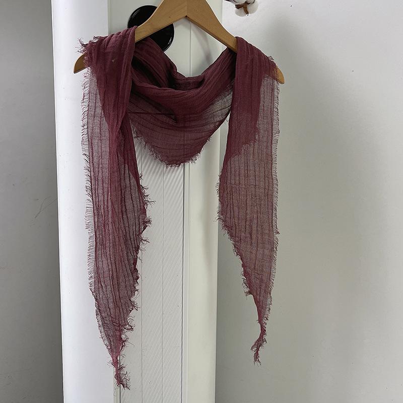 Creative Ramie Cotton Scarf Zen Dance Tara Yarn Texture Lengthened Scarf Women'S Thin Literary Shawl