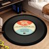 Retro Swirl Optical Illusion Vinyl Record Round Rug Soft Non-Slip Doormat Living Room Bedroom Home Decor Mat