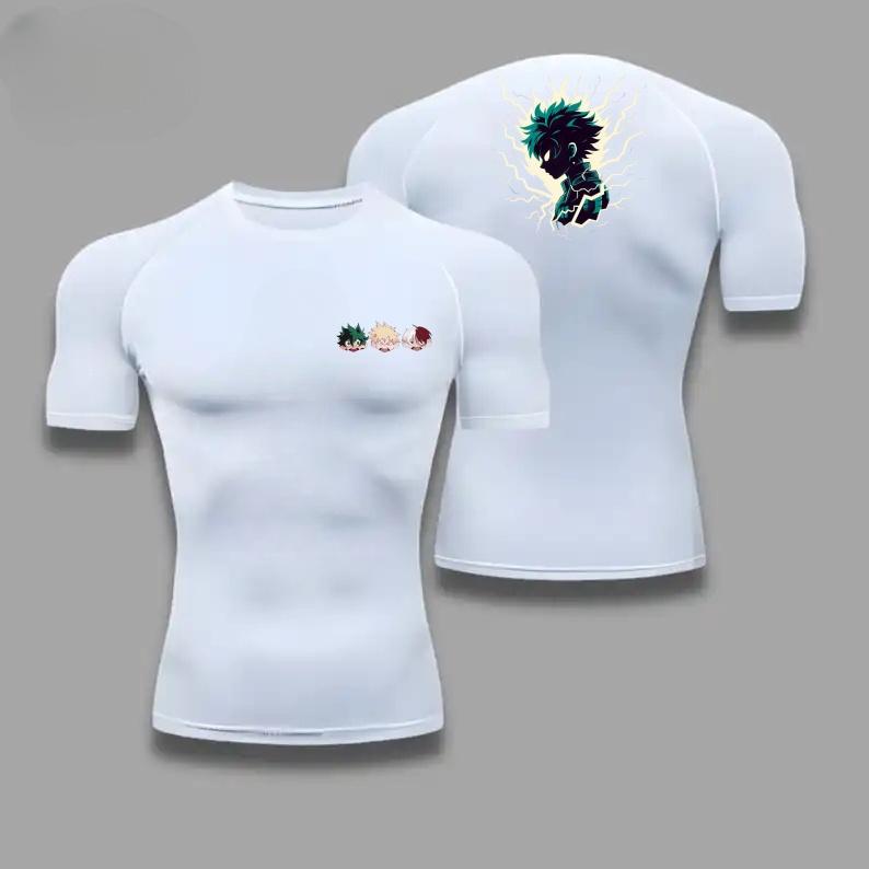 Fitness Sportswear Teenagers Tshirt Izuku Midoriya Graphic Tops Men Training Clothes Boys Compression Running Basketball Clothes