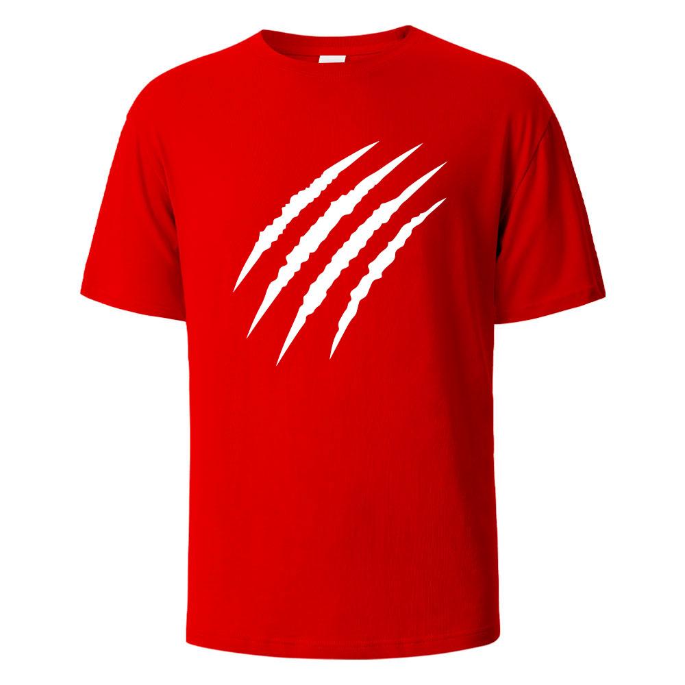 Claw Marks Simplicity Graphic TShirts Summer Breathable Comfortable Pure Cotton Tops For Men Women Oneck Oversize Men Clothing