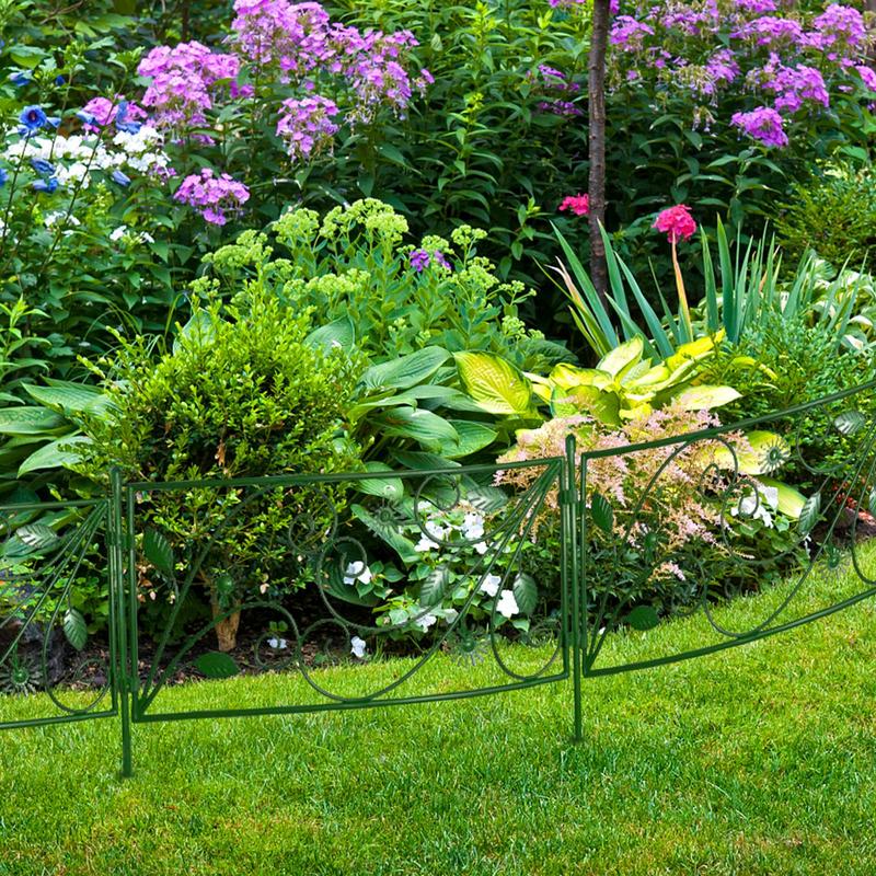 4/6 buc Bordură Decorativă de Grădină pentru Gard, Metal, Exterior, Peisaj, Bordură de Sârmă, Gard de Bordură, Pliabil, pentru Pat de Flori, Decor pentru Terasă