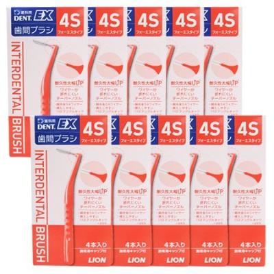Lion Interdentalbürste 4 Stück x 10 Stück DENT.EX (4S (rot))