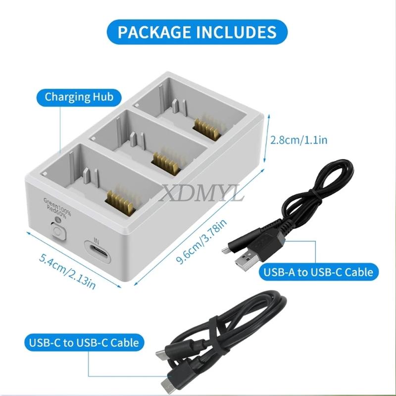 3-Way Battery Charger Manager For Mini 3/Mini 3 Pro Charging Hub Battery Charging Butler For DJI Mini 4 Pro Accessories