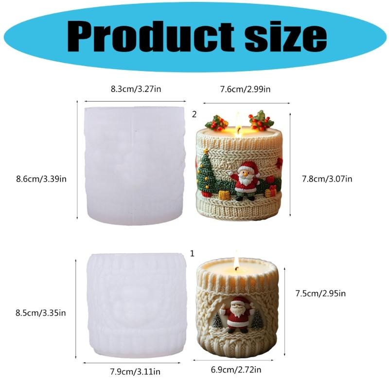 Candle Mold,Christmas Silicone Mold for Candle Making Santa Candle Mold for DIY Handmade Soap,Aromatherapys Candle