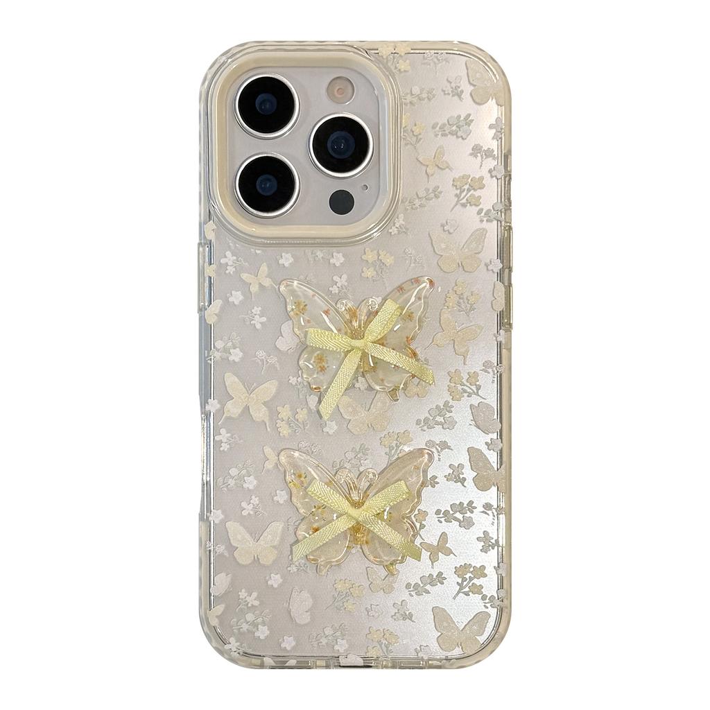 Beautiful Floral Butterfly for IPhone 17 for Apple 15 Promax Phone Case 16 Small Fresh 13 Three-dimensional 11 Soft