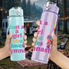 1PC Girl Loves Gymnastics Rainbow 750ml Color Plastic Sports Water Bottle Leakproof Flip Straw Lid Suitable for Sports Office Home Use
