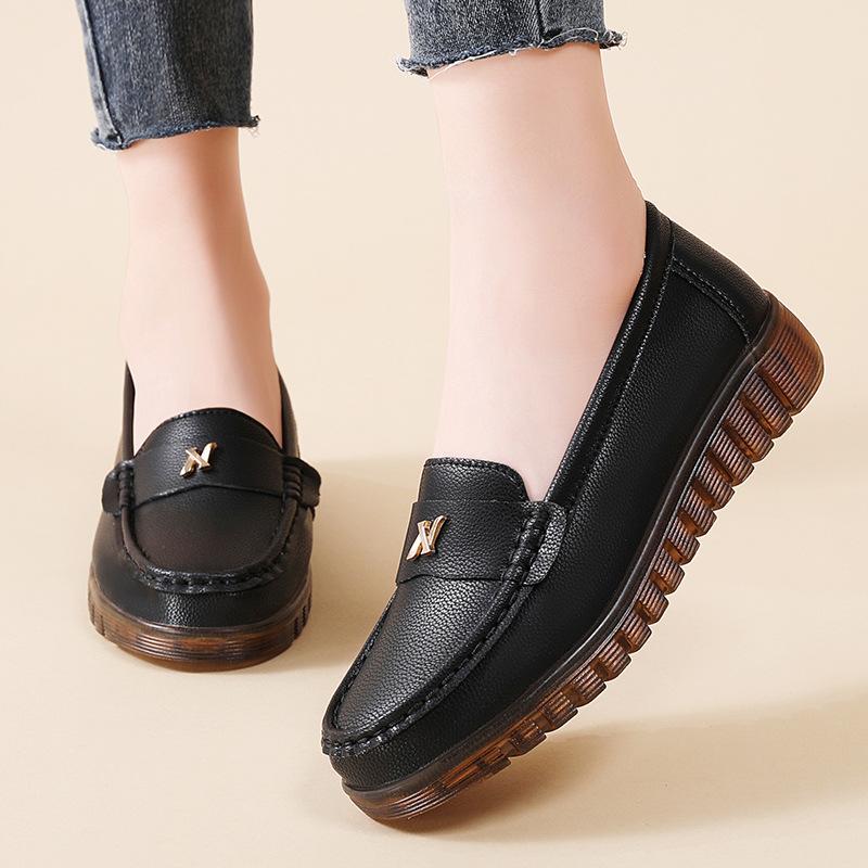 Pennyloafer aus PU-Leder für Damen, klassische Mokassins, lässig, zum Reinschlüpfen, bequem, leicht, zum Gehen, Fahren, Bootfahren, Loafer-Schuhe für Damen