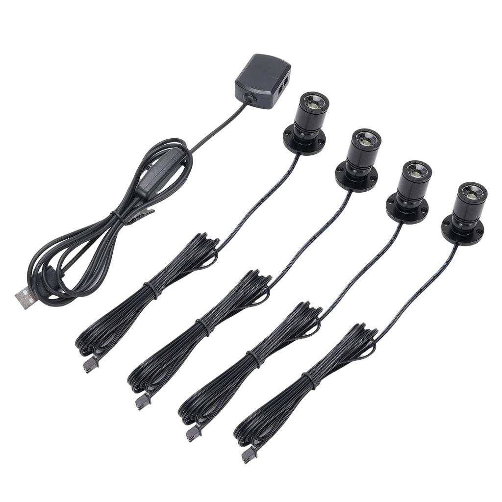 4PCS Mini Spotlight 90LM USB 360 Degree Rotating Indoor Spot Light Accent Light for Showcase Jewelry Cabinet Porch