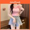 Short Tank Top With 3d Flower Embroidery For Summer Fashion Women