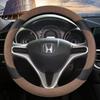 Suede Cow Leather Car Steering Wheel Cover For Honda Fit Jazz City 2009-2013 ight 2010 -2014 Civic 2004-2014 Auto Accessories