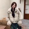 Fashion and leisure 2024 winter new white duck down loose hooded women thickened down jacket tide