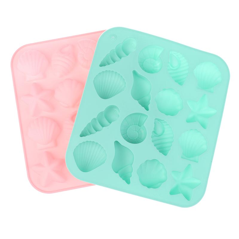 16 Cavity Shell Conch Starfish And Other Shaped Silicone Molds Diy Candy Mousse Pastry Pudding Chocolate Cake Baking Mold