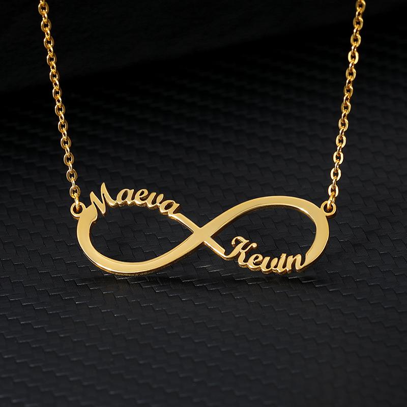 Custom Infinity Pendant Necklace For Women Personalized Stainless Steel Chain Infinity Name Necklaces Christmas Jewelry Gift