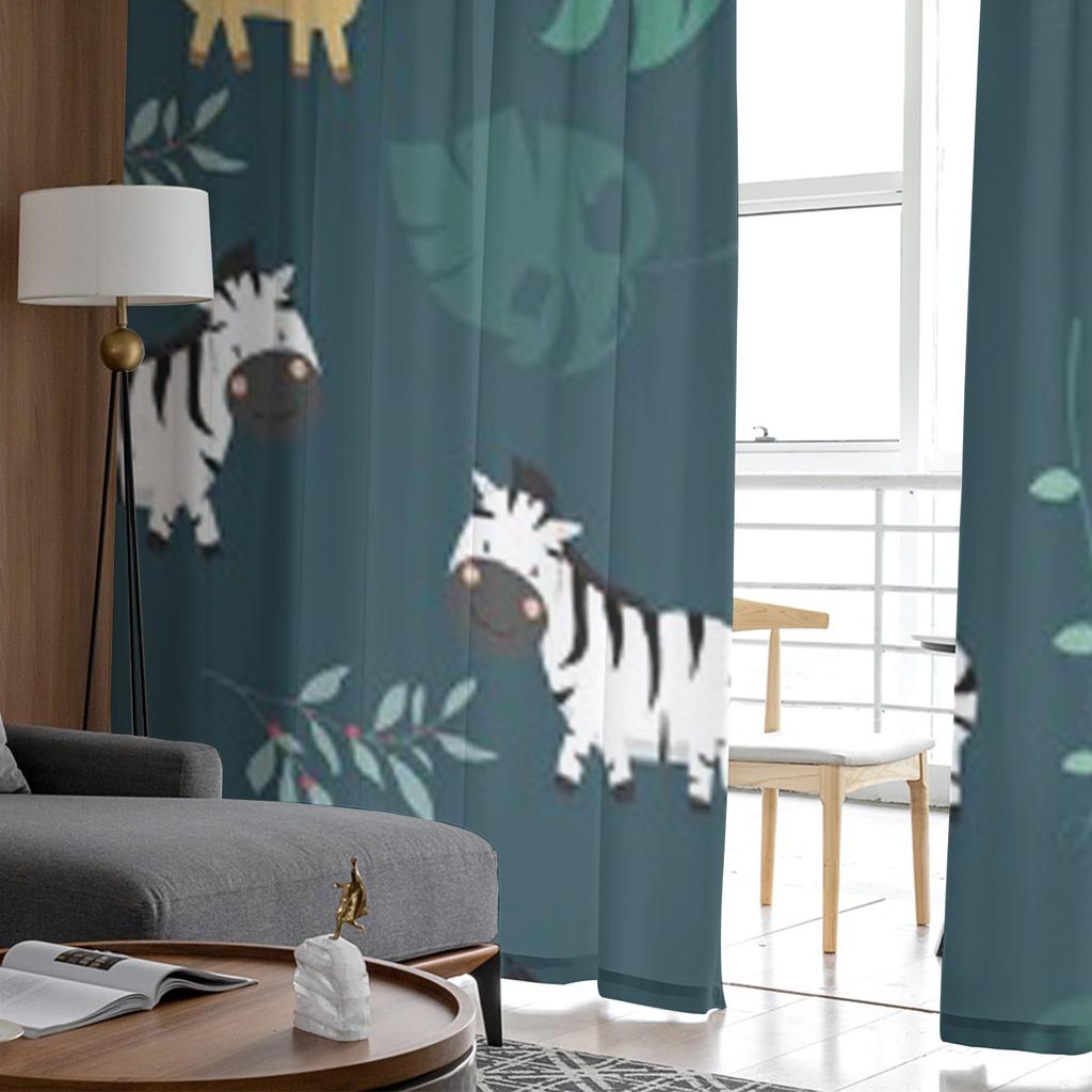Giraffe Zebra Leaf Tulle Curtains For Living Room Sheer Curtain Bedroom Veil Organza Decorative Window Treatments