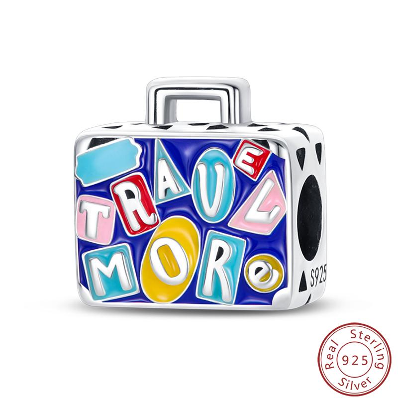 Love Traveling Copper Backpack Suitcase Luggage Camera Airplane Charms 3Mm Diy Fine Jewelry Making