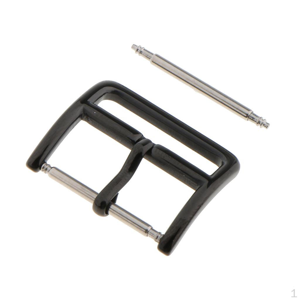 18 20 22 мм Черная полированная пряжка из нержавеющей стали Штырёк для ремешка 18mm