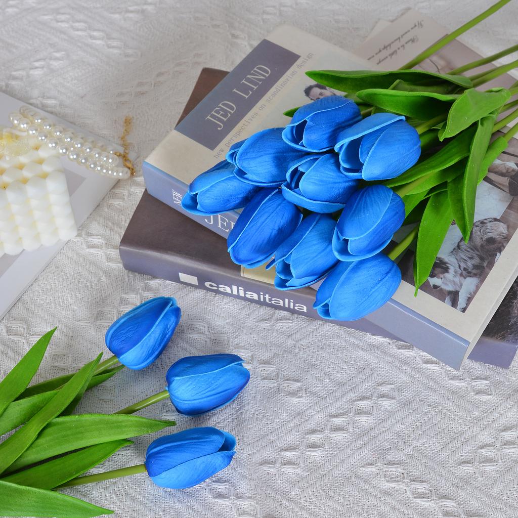 30 Stück Künstliche Tulpen 34cm Real Touch PU Kunstblumen Tulpenstiele für Hochzeit Frühlingsstrauß Blumengesteck Zuhause Büro Party Dekoration