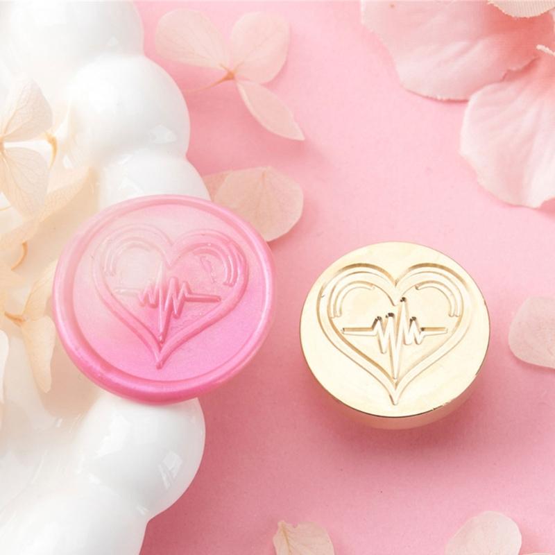 2Pcs Love Heart Seal Stamp, Wedding Themed Seal Stamp Head for Seal Invitations, Valentines Card, Package Embellishment