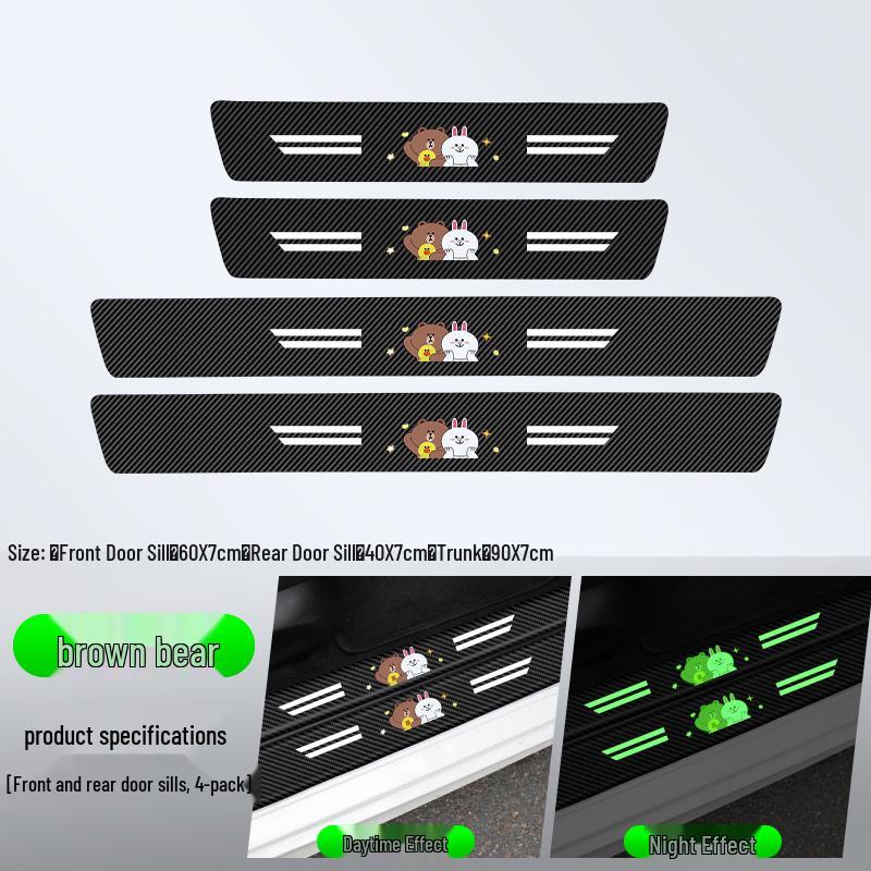 Compatible Door Sill Trim and Protective Anti-Stepping Stickers for Haval H6, M6, H9, Big Dog, First Love, and F7 - Glow-in-the-Dark Option Available.