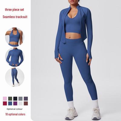 Tenue de Yoga Unie Sans Couture: Ensemble de Fitness 3 Pièces Respirant à Séchage Rapide