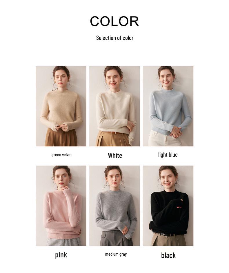 Women's Cashmere Knit Sweater: Soft, Thick, Slimming, and Loose Fit with Saddle Shoulder for Autumn and Winter.