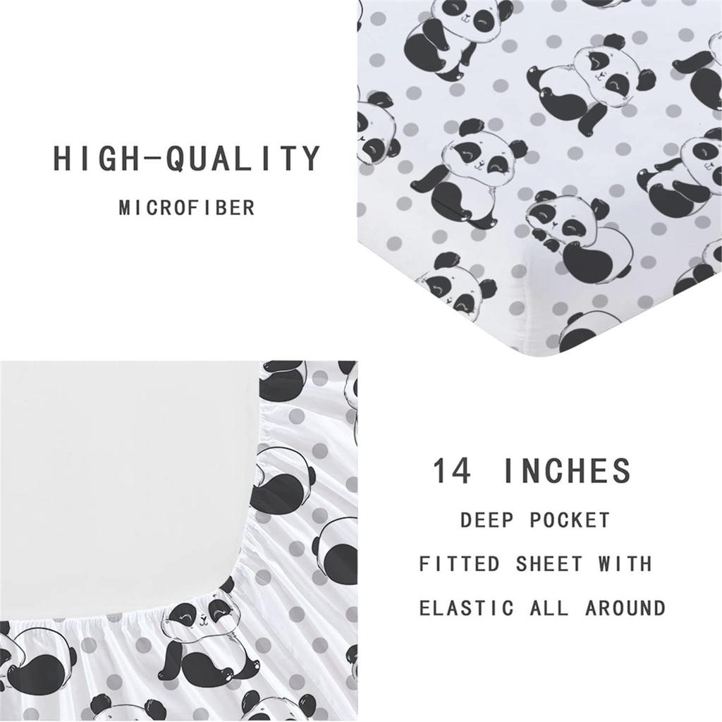 Cute Panda Pattern Mattress Three-Piece Digital Printing Mattress Bedding Set Adult Children