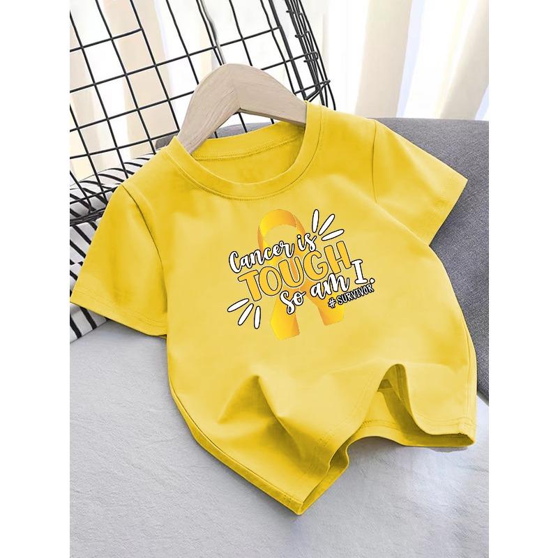 Europäische Größen Kinder Sommer Kurzarm T-Shirt, Cartoon Print Oberteil für Mädchen, Mit süßem Design, Geeignet für Ausflüge und den Alltag