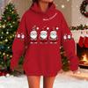 Women's Fashionable Casual Long-Sleeved Christmas Holiday Party Printed Hooded Sweatshirt