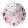 CC127-142 Luxurious Round Marble Wall Clock, 3D Creative Acrylic Design for Home Decor