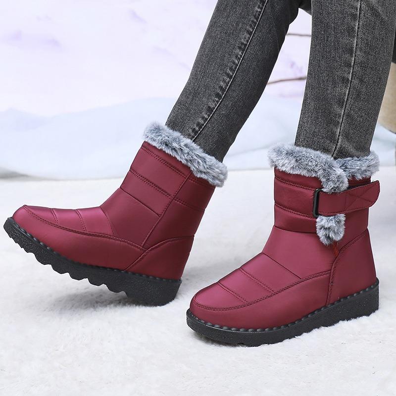 Winter new velvet thickened snow boots soft-soled non-slip cotton shoes for women's non-slip waterproof warm medium tube shoes for women
