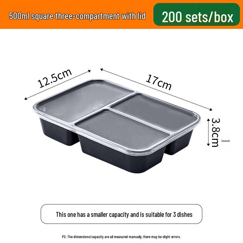 Shixun 3-Compartment Takeaway Meal Prep Containers