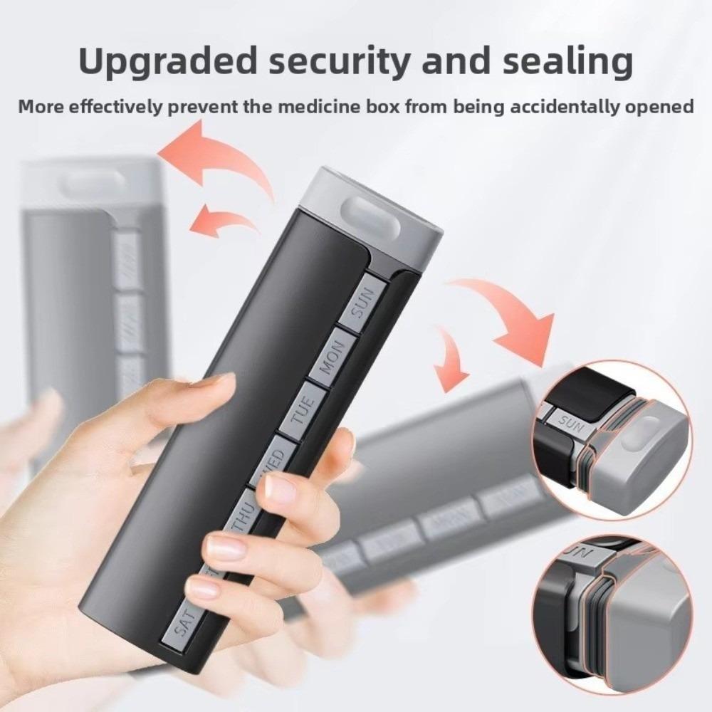 Aluminiumkonstruktion Wöchentlicher Pillenorganizer Großer Pillenorganizer Pillendose Nahrungsergänzungsmittel