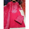 Designer Heavy Cotton Kurti Pant Dupatta Set Women Party Wear Ethnic Kurta Set