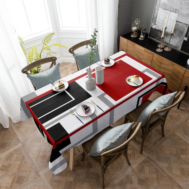 Față de masă impermeabilă cu model mozaic galben, artă abstractă, decor nuntă, runner de masă, decor cafea/cină, husă de masă