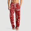 Men's Knitted Fashion Print Pocket Casual Pants Pajama Pants