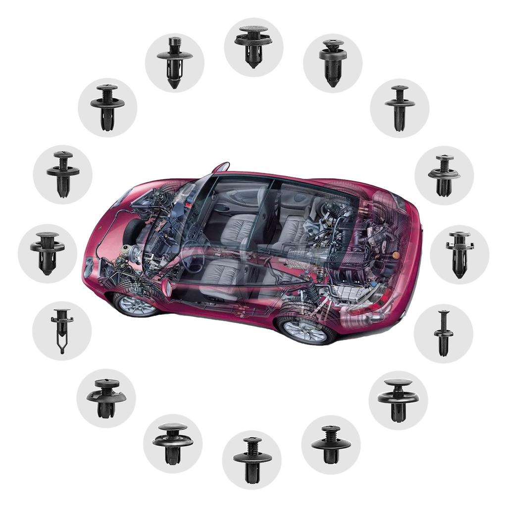 100PCS Universal Car Fivela Plástico Fixo Fivela Prendedor