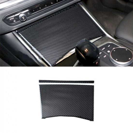 Carbon Fiber Central Water Cup Holder Panel Cover Trim For BMW 3 G20 -