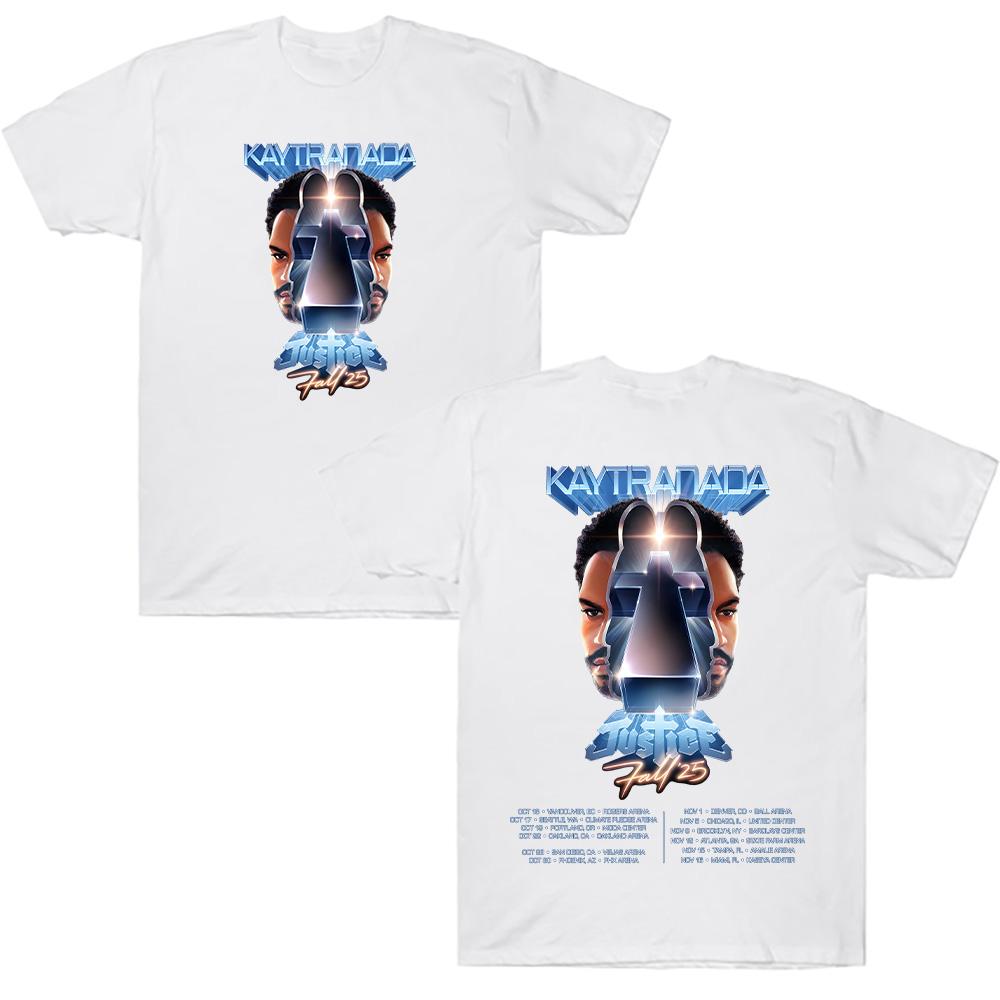 Summer New Justice Band T Shirt Kaytranada Justice Tour 2025 Short Sleeve T-shirt Top High Quality Cotton Clothing Women Men Tee