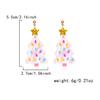 Cute Cartoon Santa Claus Dangle Earrings Stud For Women Acrylic Snowman Elk Christmas Tree Pendant Earrings New Year Party Gift