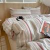 Nordic Sling Cotton Pink Stripes Duvet Cover 150x200 Size Girl's Room Housse Skin Friendly Breathable Comforter Sets