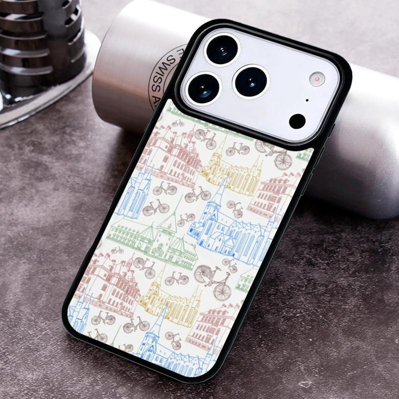Mountainbike Radfahren Kunst weiche Handyhülle für iPhone 17 16 15 Pro Max Air 14 13 12 11 Plus Stoßfeste Capa Abdeckung