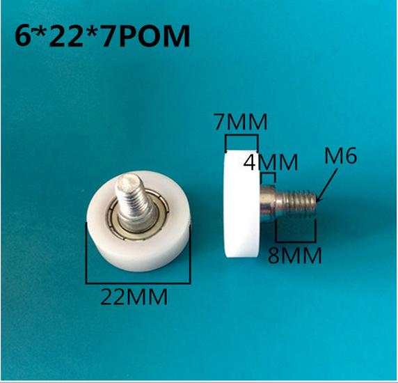 626 Rubber-Coated Nylon Roller with Shaft, 608 Bearing Pulley Wheel Guide