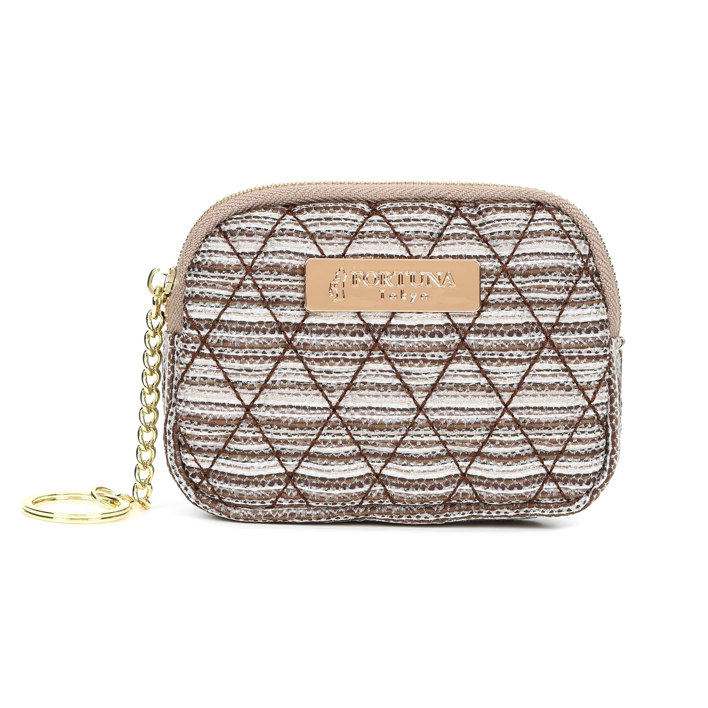FORTUNA Tokyo Kyoto-woven Мателассе Кошелек для мелочи, Чехол для монет и карт, Кошелек для мелочи, Косметичка на брелке (коричневый)