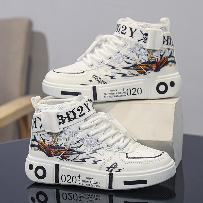 Boys board shoes 2025 autumn and winter 10 middle and older children's sports and leisure shoes 12 boys high-top street dance shoes 15 years old