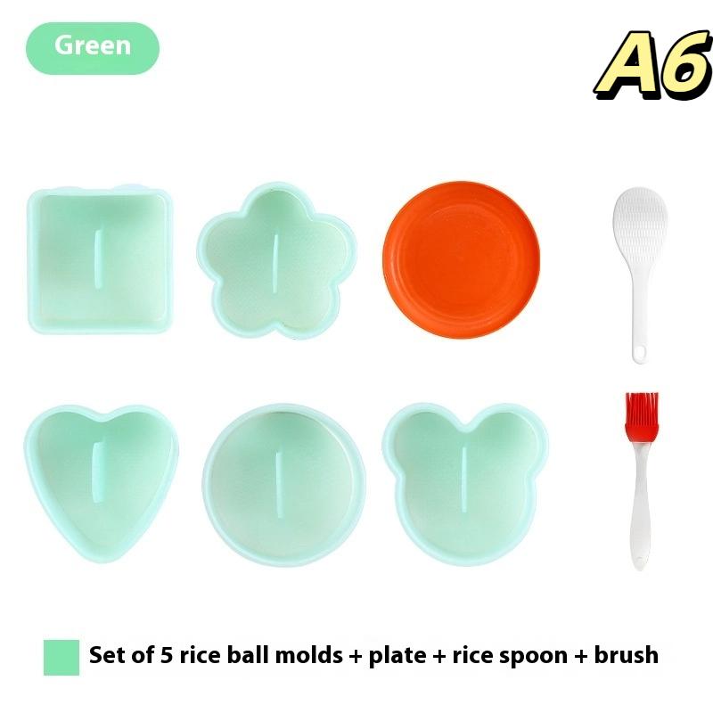 Cartoon Triangular Sushi Kit - 1Set Maker Sushi Mold Onigiri Rice Ball Food Press Japanese DIY Tools for Kitchen Bento
