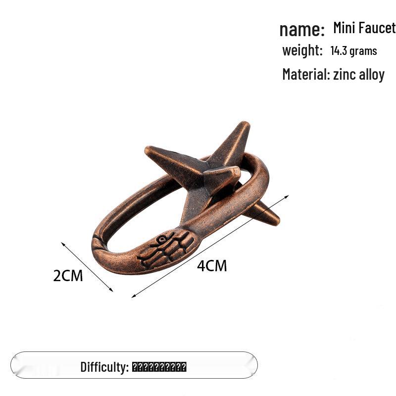 Zinc Alloy Kongming Puzzle Lock: Disentanglement Ring Educational Toy