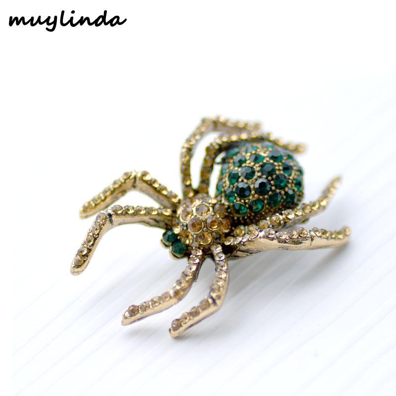 Vintage Rhinestone Spider Brooch - High-end Crystal Accessory for Clothing and Corsage