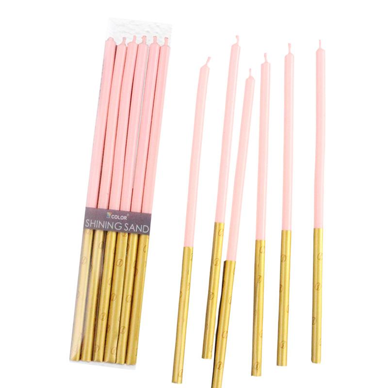 Birthday Decoration Slender Pencil Candle Small Fresh Blue Pink Creative Romantic Wedding Decoration Props