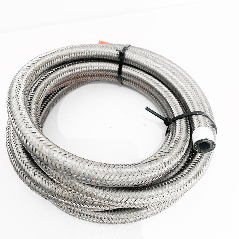 AN4 AN6 AN8 AB10 Fuel Hose Oil Gas Cooler Hose Line Pipe Tube Stainless Steel and Nylon Braided Inside CPE Rubber 1-5M FUEL HOSE