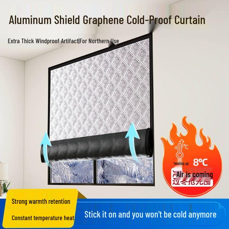 Wiatroodporne zasłony z grafenu do magazynowania ciepła: Zimowa folia izolacyjna zapewniająca ciepło i ochronę przed zimnem w sypialniach.